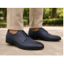 Pantofi Derby bărbați bleumarin din piele naturală perforată 346ABLM